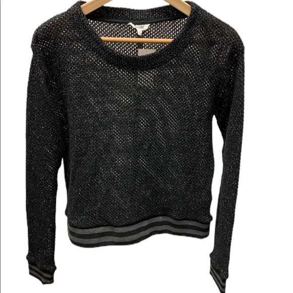 New! Splendid Collection contrast trim metallic knit scoop neck sweater, XS - Picture 3 of 8
